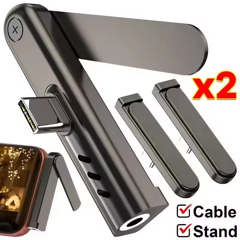 Usb C Cable - 2/1PCS Adaptateur pliable avec support audio