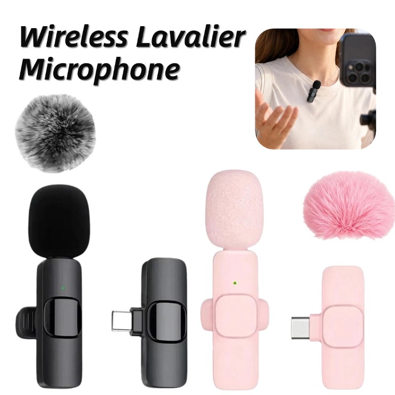 Usb C Cable - Microphone Lavalier sans fil double, anti-bruit,