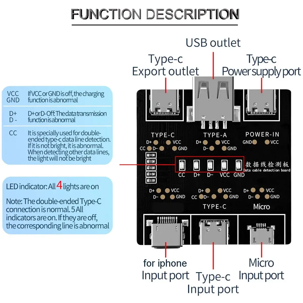 1-3 pièces, testeur USB DT3, c - Micro Usb Cable avis et prix
